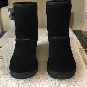 Pair of black UGG suede short black boots